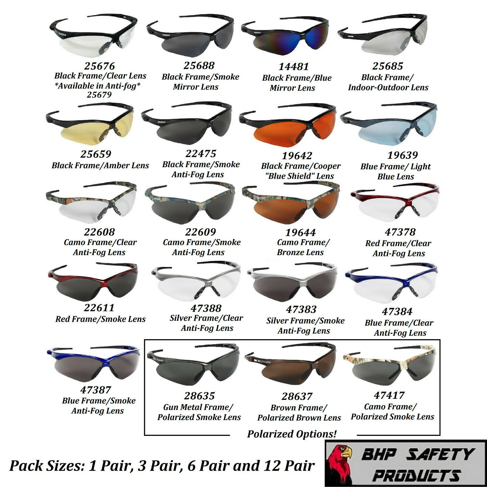 Kleenguard Nemesis Safety Glasses Sunglasses Sport Work Eyewear Ansi Rating Z87